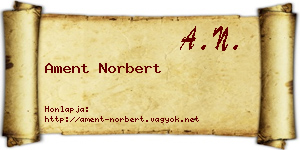 Ament Norbert névjegykártya