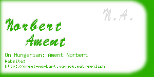 norbert ament business card
